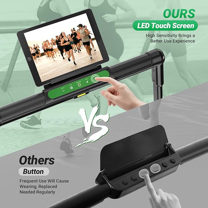 THERUN Walking Pad, 2 in 1 Foldable Treadmills for Home, 2.5HP Under Desk with Handle Bar, 16" Widened Running Belt, with Remote Control & LED Touch Screen