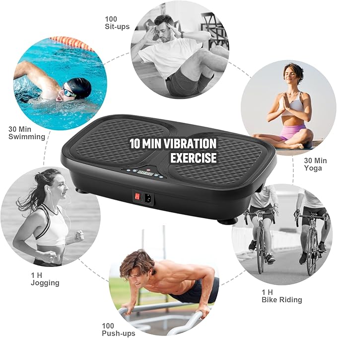 Vibration Plate Exercise Machine - Weight Loss & Toning for Cardio Fitness Home Gym Fitness Equipment for Lymphatic Drainage and Weight Loss Whole Body Workout Shaping