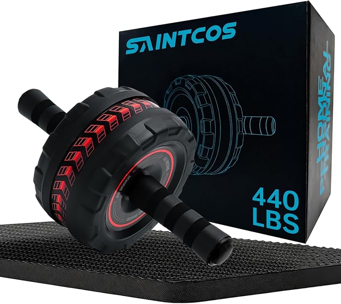Ab Roller Wheel for Abs Workout - Core Strength Training Equipment for Home Gym with Knee Pad, Abdominal Exercise Wheel for Men and Women