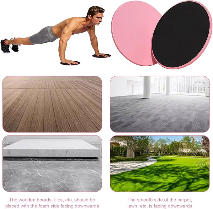 Upgrade Sport Core Sliders for Working Out - Dual Sided Glide Discs for Full Body Workout on Carpet or Hardwood Floor - Fitness & Home Exercise Equipment for Athletes