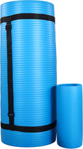 BalanceFrom 71x24 Inches Yoga Mat with Knee Pad and Optional Blocks – Extra 1-Inch Thick Non-Slip Foam with Anti-Tear Surface and Carrying Strap for Home, Studio, or Gym Workouts