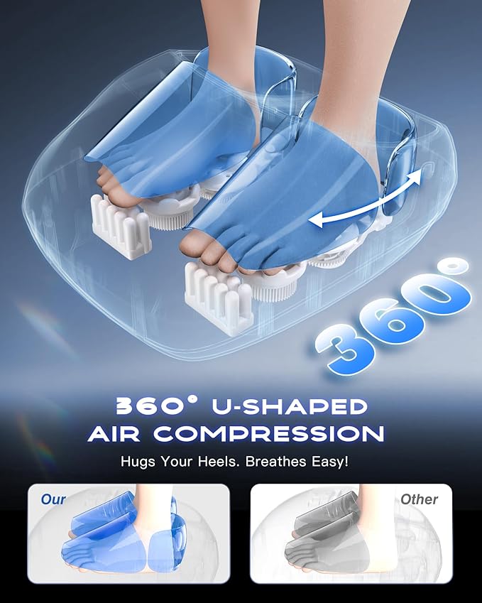 KINGJOY Foot Massager with Heat for Neuropathy, [2026 Upgraded], Deep Kneading Shiatsu Foot Massager for Plantar Fasciitis, Fits Up to Men Size 14, Gifts for Women Mom Men Dad Seniors
