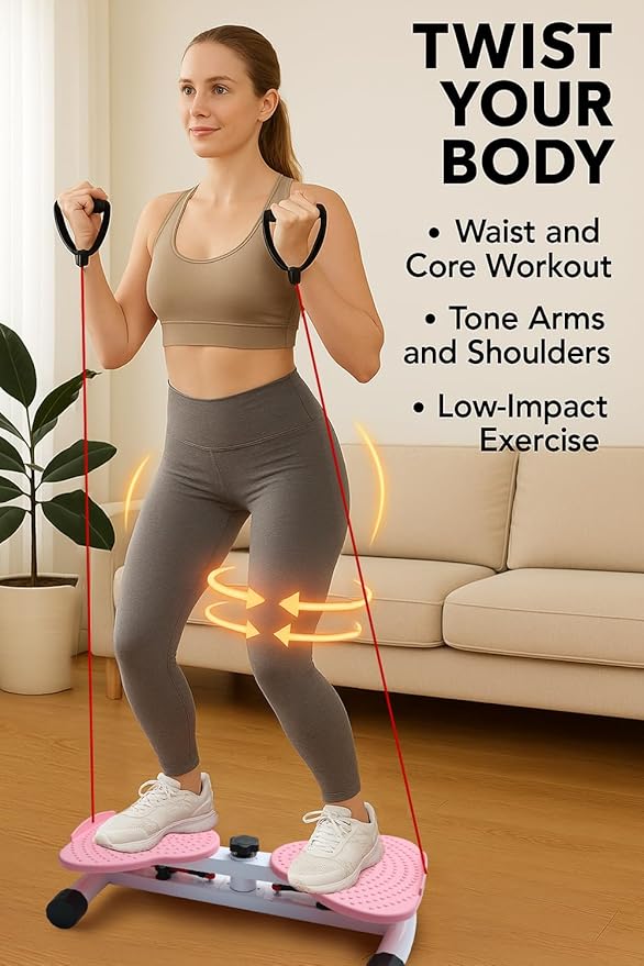 Waist Twister Machine Exercise, Adjustable Waist Twistting Fitness Tool with 300 lbs Weight Capacity, Abs Workout Equipment for Slim Waist and Core Ab Exercise