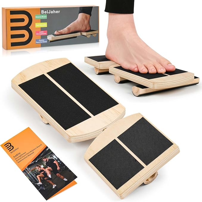 Ankle Strengthener & Single Leg Balance Board, Foot Strengthener for Plantar Fasciitis & Achilles Tendonitis, Physical Therapy, Sprain Recovery & Arch Support