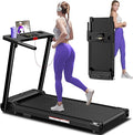 Treadmill with Handles, 2026 Upgraded Small Treadmills Home, Portable Electric Treadmills for Home 300 lbs Capacity,Walking Pad Treadmill,Lightweight Foldable Walking Pad,LED Display(Black)