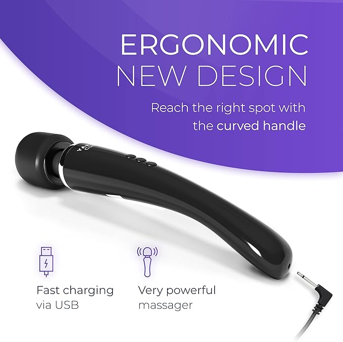 Yarosi Curve Therapeutic Device - 8 Powerful Speeds and 20 Patterns - for Muscle Aches and Sports Recovery - Rechargeable - Travel Friendly - Black