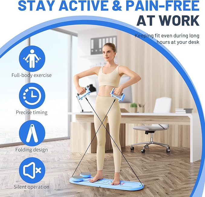 Pilates Board, Newest Multi-Purpose Portable Pilates Reformer Machine for Home, Foldable at Home Pilates Kit, Pilates Board for Home Workout Fitness Exercise, Abs, Pilates Equipment