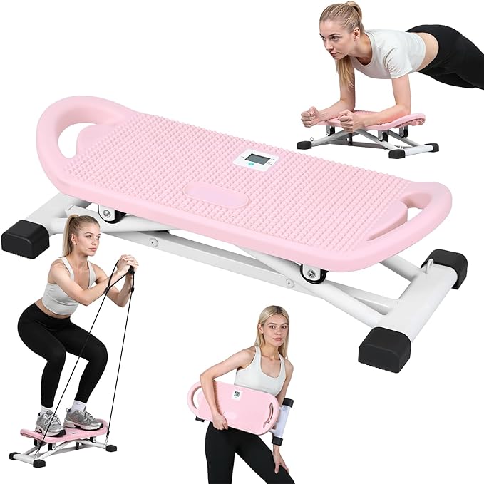 Ski Balancing Machine with LCD Display, Adult Balance Board Trainer Heavy Duty Ski Exercise Machine, Side to Side Core Stability Equipment Low Impact Full Body Cardio Workout Trainer