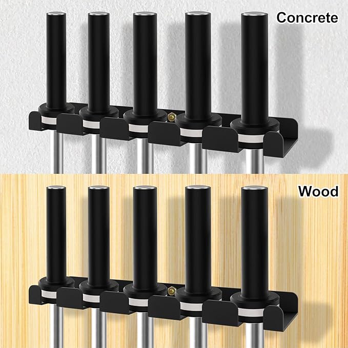 Barbell Storage Rack, Heavy Duty Vertical Hanging Rack, Wall Mounted Bar Holder, Olympic Bar Space Saver for Home, Commercial, Garage Gym