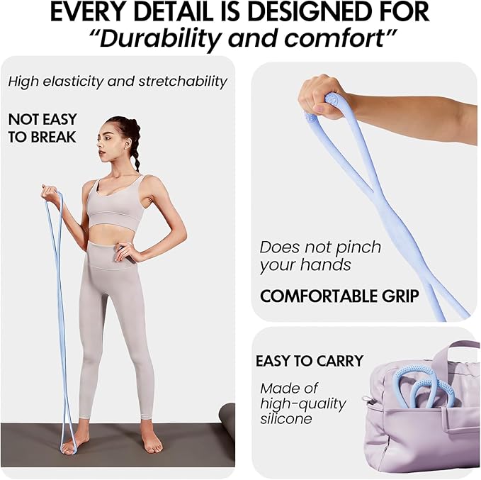 Figure 8 Resistance Band, Figure 8 Resistance Bands for Women Men, Keep Resistance Band Figure for Working Out, Non-Slip Handles, Home Gym, Yoga & Physical Therapy