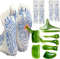 Reflexology Socks with Tools Set, Acupressure Pressure Point Socks, Foot Relief and Acupuncture with Trigger Point Massage Reflexology Chart Socks and Tool for Men and Women