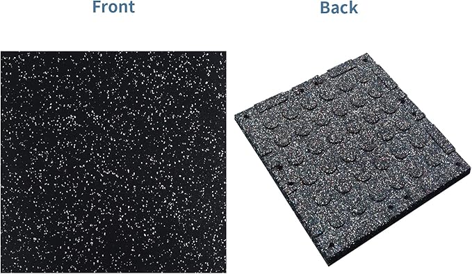 MYOYAY 4 Pack Interlocking Tile 20" x 20”x 1”Heavy Duty Rubber Flooring Mat Anti-Vibration Anti-Slip Exercise Mats for Gym Equipment and Cushion for Workouts, Cover 11.12 Sq.Ft…