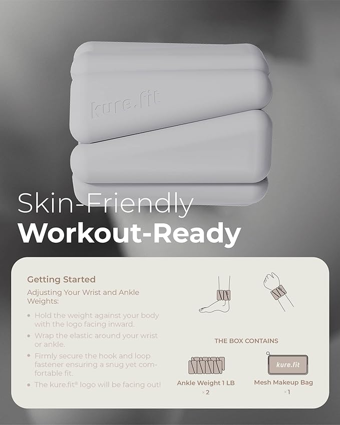 Pilates Weight | Wrist & Ankle Weights for Women | Weighted Bangles | 1LB/ 2LB Each (Set of 2)
