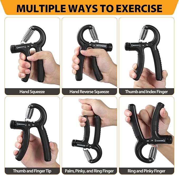 NIYIKOW 2 Pack Grip Strength Trainer, Hand Grip Strengthener, Adjustable Resistance 22-132Lbs (10-60kg), Forearm Strengthener, Perfect for Musicians Athletes