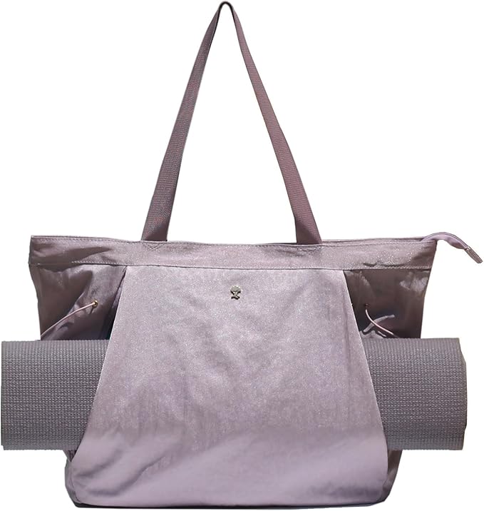 ESVAN Yoga Tote Bag for Women Shoulder Bags Drawstring for Office Workout Travel Carryall Pilates Gym and Beach