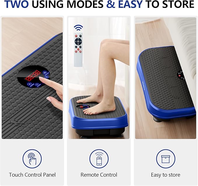 Vibration Plate Exercise Machine for Lymphatic Drainage Massager, 330 Lbs Capacity Full Whole Body Workout Equipment with Loop Bands for Women Men, Fitness Platform for Weight Loss