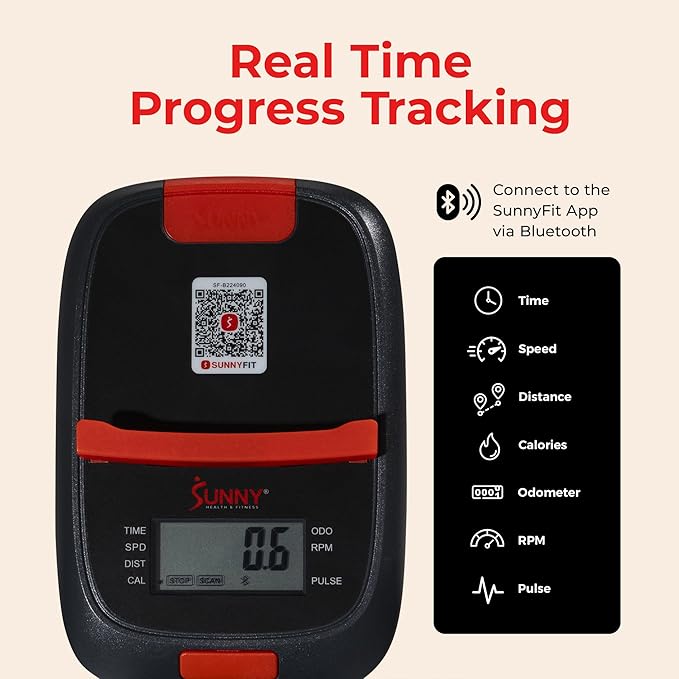 Sunny Health & Fitness Sunny Health & Fitness Smart Folding X-Bike, Portable Compact Exercise Bike for Indoor Cycling Workout, Home Cardio Training Machine, Free SunnyFit App Bluetooth Connect
