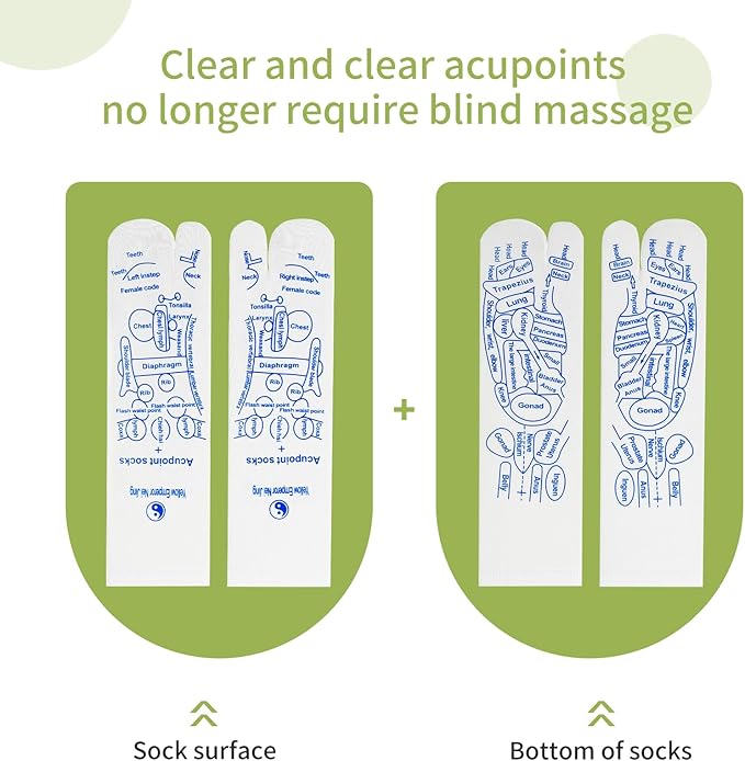 Reflexology Socks with Massage Tool - Reflexology Socks Set with Trigger Point Massage Tool,Foot Pain Relief Remedy for Foot Massage,Acupressure Socks with Tool of (Women's Emerald Green-8PCS)