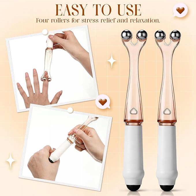 Konohan 2 pcs Finger Massager Roller for Arthritis Hand Massage Tool Relieves Arthritis Hand Pain and Stress for Woman Mothers Day Gift Palm Foot Acupressure Tool