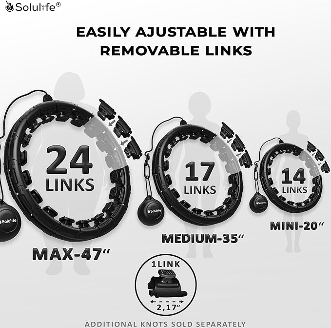 Experience Fitness Excellence with Our Infinity Hoop Plus Size – Weighted Hula Hoop for Weight Loss – Hula Hoop Exercise Ring with ABS and Quality Wheels – for All the Sizes and Levels (Black)