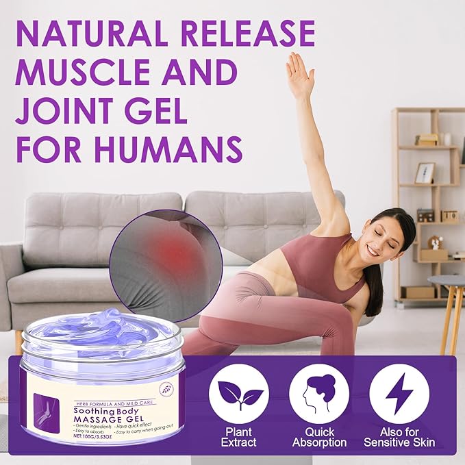Soothing Body Massage Gel for Daily Use - 3.53oz, with Artemisia Leaf & Ginger Extract, Lightweight Non-Greasy Formula with Cooling Sensation(1)