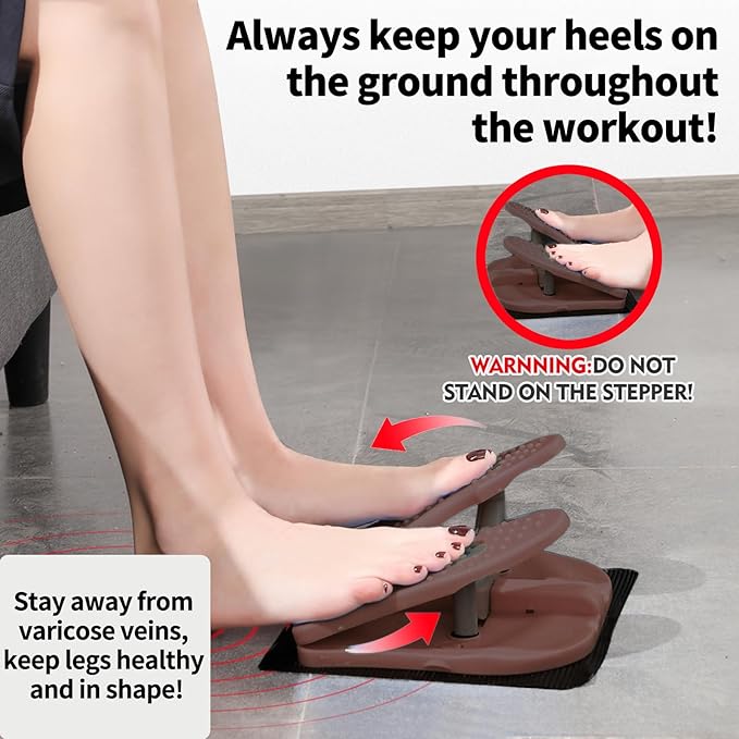 Mini Foldable Leg Exerciser | Portable Foot Pedal Exercise Machine | Under Desk Stepper for Leg Muscle Training, Leg Circulation & Home Office Use