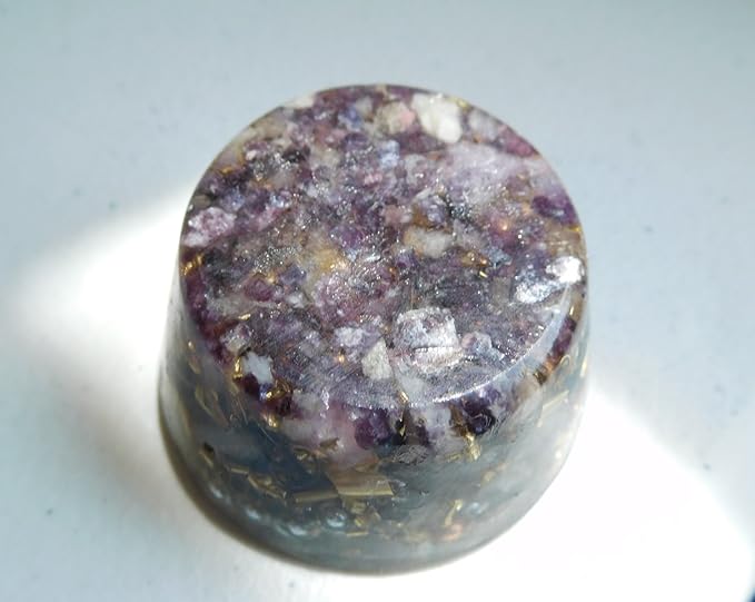 Purple Lepidolite Orgone Generator Energy Accumulator 7.83Hz/432Hz/528Hz/Advance Harmonics Many Beautiful Ingredients!! (Purple Lepidolite)