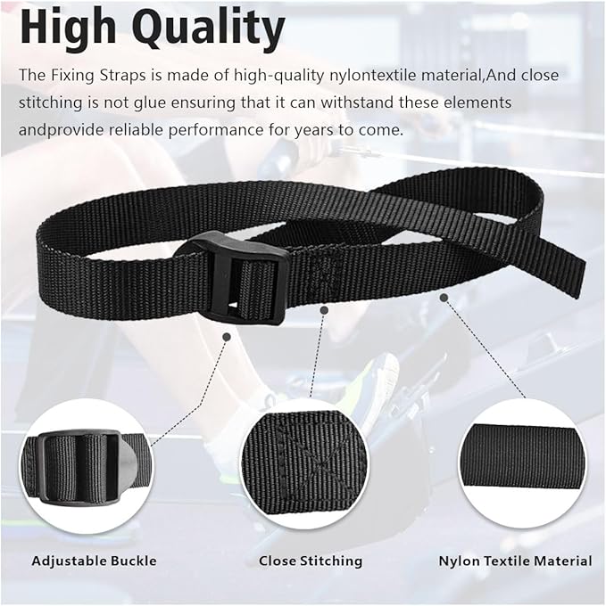 Ultimate Concept 2 Rower Accessories: Rowing Machine Foot Straps and Bike Pedal Straps, Multifunctional Adjustable Nylon Belt for Foot Strap Replacement, Enhanced Performance - 2 Pack