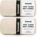Hot Yoga Towel,Microfiber Yoga Mat Towels Non Slip for Hot Yoga Absorbent Microfiber Sweat Anti-Slip Cover,Bikram,Pilates,Exercise,Fitness 24 inch X 72 inch Beige 2 Pack