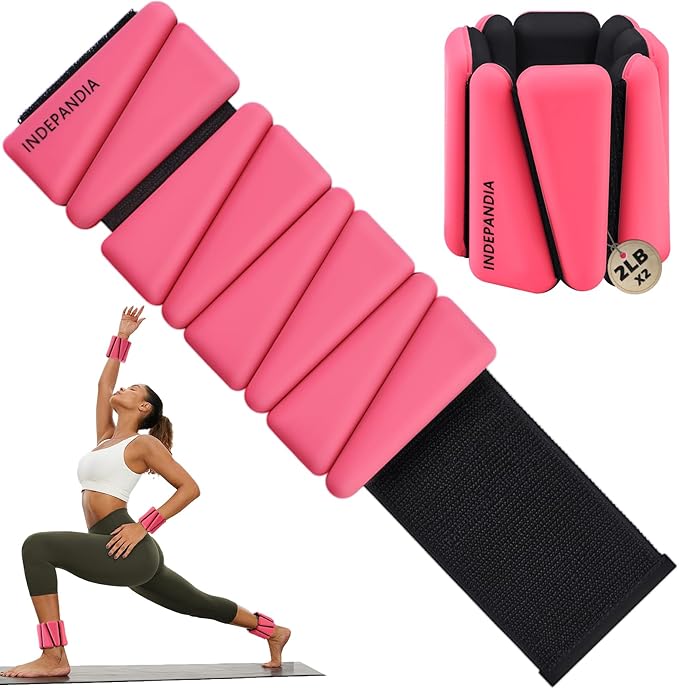 Wrist Ankle Weights for Women & Men, 2lbs/4lbs Adjustable Weighted Bangles to Boost Calorie Burn & Strength, Arm & Leg Weights for Pilates, Yoga, Walking, Barre, Gym & Home Workout