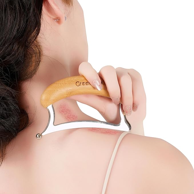 Greenstalk 2 in 1 Stainless Steel Gua Sha Massage Tool Set for Muscle Relief, Muscle Scraper Tools,Portable Body Scrapers Tool for Neck, Back, Feet Recovery.