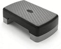18" Workout Aerobic Stepper Platform with Adjustable Risers (4" & 6" Height) - Non-Slip Fitness Step for Home Gym, Cardio, Strength Training, 440 lbs Capacity, Black/Gray