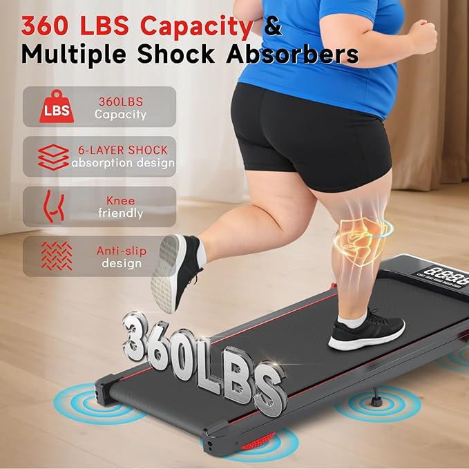 Walking Pad Treadmill with Incline and Handle Bar, 7.5MPH Under Desk Foldable Treadmill for Home Office with Remote Control