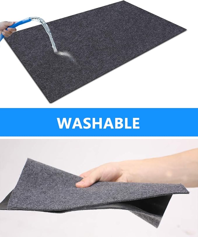 Fitness Equipment Mats, Absorbent/Waterproof – Protects Exercise Equipment and Floor，Protective Flooring Under Elliptical Machine mat, Indoor Treadmill Mat，Washable (24" x 48")