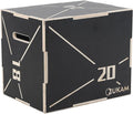 Non-Slip Wood Plyometric Jump Box- 3-in-1 Wooden Plyo Box for Home Gym and Outdoor Workout