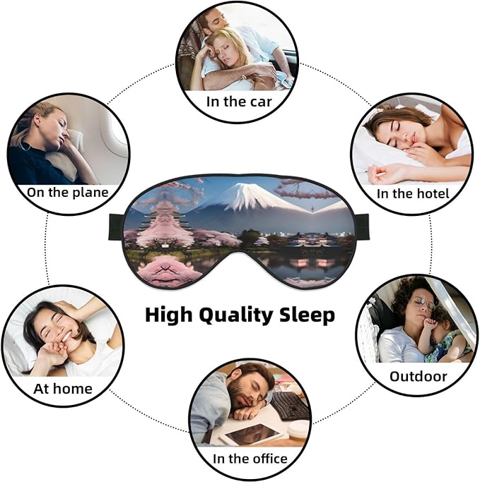 Mt. Fuji in Early Spring Head-Mounted Double-Sided Light-Blocking Sleeping Eye mask to Protect Eyes and Relieve Eye Fatigue