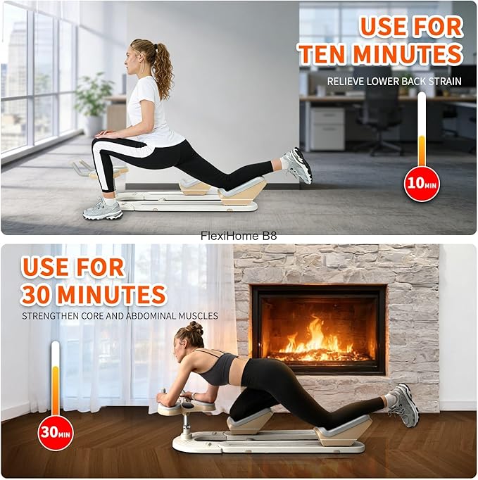 Spine Twist and Stretch Trainer, Adjustable Back Stretcher Machine, Detachable Waist Workout Equipment for Lower Back Pain Relief, Spine Decompression, Leg Stretching & Core Activation
