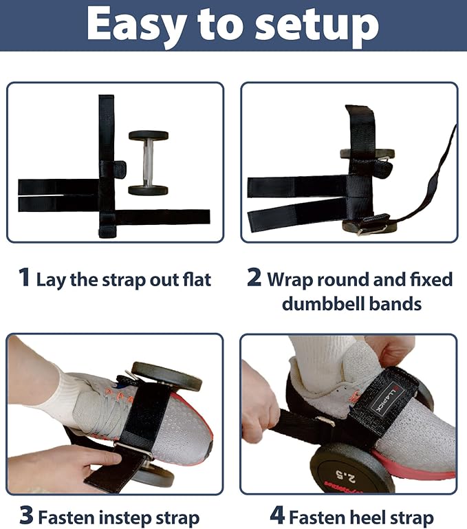 Dumbbell Foot Attachment for Leg Extension, Curls & Hip Flexor Raises, Portable Monkey Foot Alternative Ankle Strap for Tibialis Training,Ankle Dumbbell Attachment
