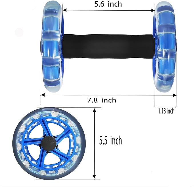 Exercise Roller Ab Exercise Abdominal Roller Wheel Dumbbell, Stable Abdominal Exercise Roller for Abs, Core Strength, Arms & Back, Portable Fitness Trainer for Men & Women