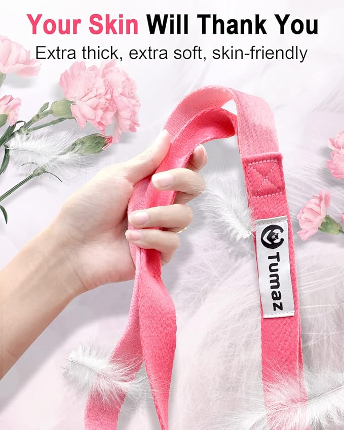 Tumaz Stretching Strap - 10 Loops & Non-Elastic Yoga Strap - Perfect Home Workout Stretch Strap for Physical Therapy, Yoga, Pilates, Flexibility