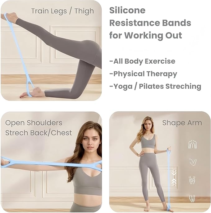 Resistance Bands for Working Out 6 Pack Resistance Bands for Arms,Elastic Pilates Flexbands for Physical Therapy Yoga, Stretch Exercice Loop Bands for Booty Legs