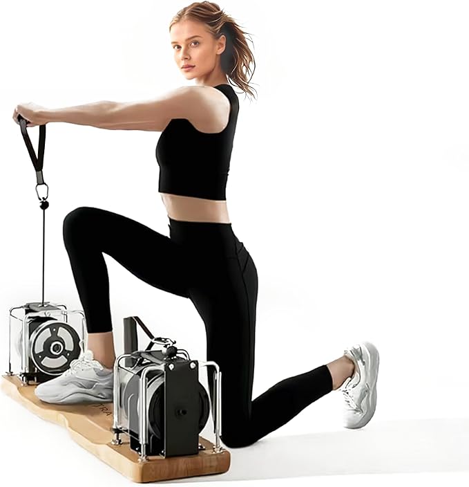 Portable Pilates Reformer Alternative – Adjustable Resistance Bar System for Full-Body Core, Legs & Glutes Training | Pilates Machine for Strength, Posture & Flexibility