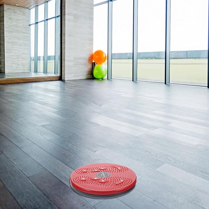 GLEAVI Rotating Waist Twisting Disc Small Red Board with Foot Massage for Home Fitness and Abdominal Exercise