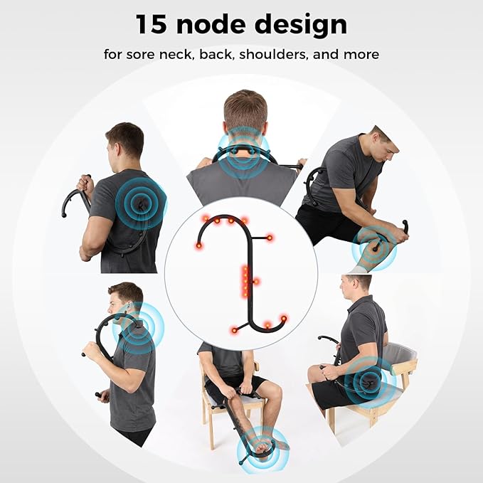 Detachable Trigger Point Massage Cane, One-Click Disassembly Massage Hook for Back, Neck & Shoulder Pain Relief, Pressure Point Massage Tool for Muscle Recovery (S Hook)