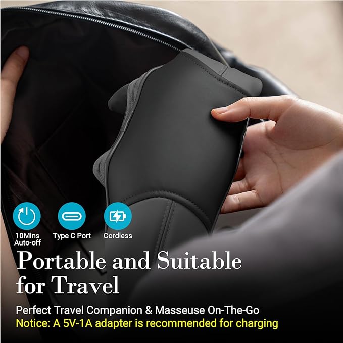 Neck Shoulder Massager with Heat - FSA Eligible, 4D Expert Deep Tissue Kneading Massager, Rechargeable Massage for Neck, Shoulder, Traps and Back Pain Relief