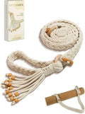 Yoga Mat Straps for Carrying, Handmade Braided Boho Bead Tassel Macrame Strap, Adjustable Thick Yoga Mat Carrier/Holder/Organizing, Stretching Band, Gifts for Women (Mat Not Included)