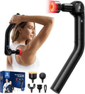 BOB AND BRAD 2-in-1 Massage Gun with Heat & Red Light Soothing L7 Ultra Massage Gun with Extension Handle &Adjustable Angles, Deep Tissue for Back Lumbar Shoulder FSA-HSA Eligible Gift for Men Women