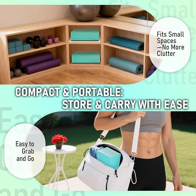 Squat Wedge Block with Guide for Heel Elevated Squat Weightlifting Slant Board for Squats with Carry Bag to Improve Mobility Balance and Strength Performance