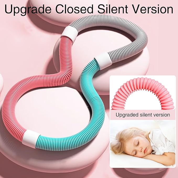 Weighted 3lb Fitness Hoop for Adults - Soft Spring Hula Hoop - Flexible, Foldable for Home & Travel - Cushioned Comfort, Silent Exercise for Waist Toning & Weight Loss