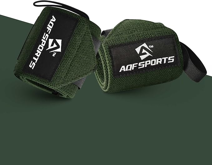 AQF Wrist Wraps for Weightlifting - USPA & IPL Approved 18" Gym Wrist Support with Thumb Loop - Heavy Duty Lifting Wrist Straps for Fitness, Workout, Powerlifting, & Bodybuilding (Pair)